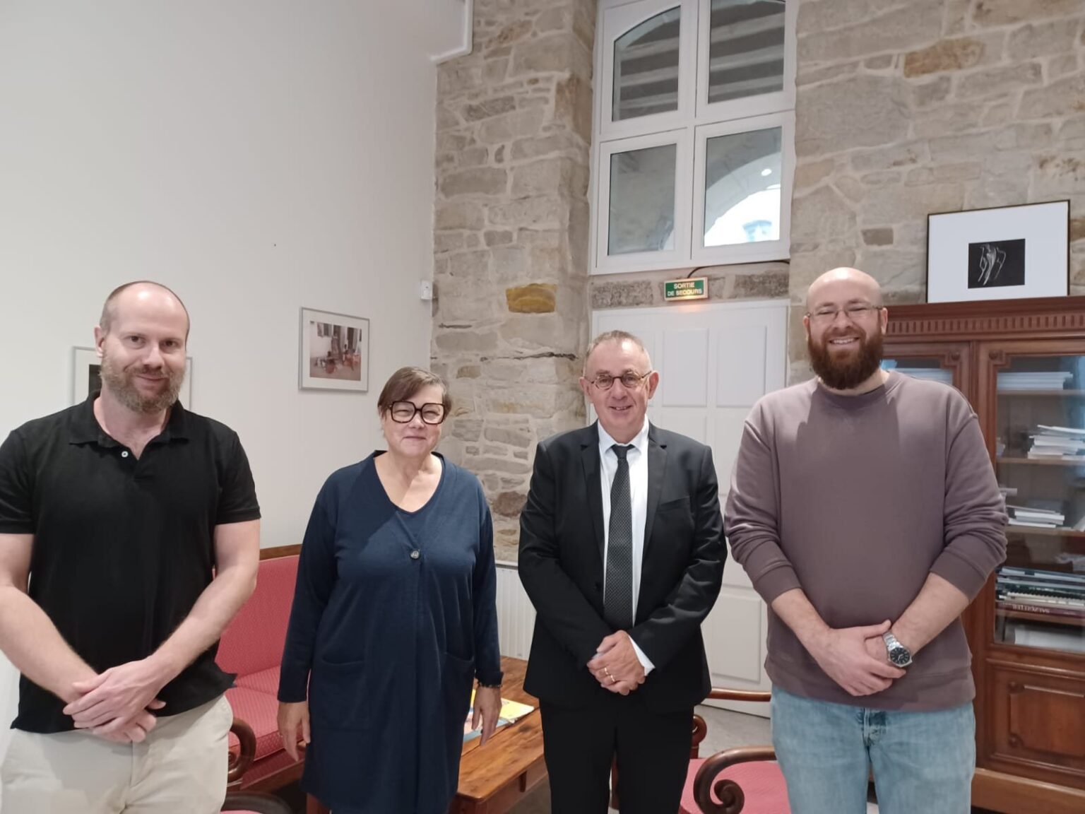 de g. à d. M. Keldenich, Mme Jacob - DDFPT, M. Dandin - Proviseur, M. Schuller